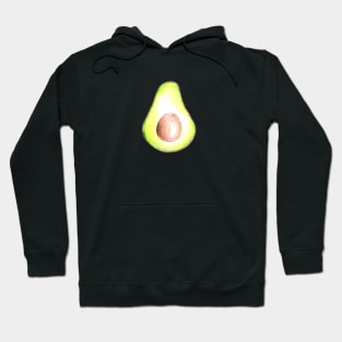 Watercolor Avocado Slice on White Hoodie